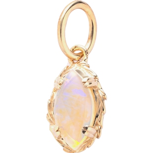 agete/阿卡朵【花瓣】复古款蛋白石9K金吊坠