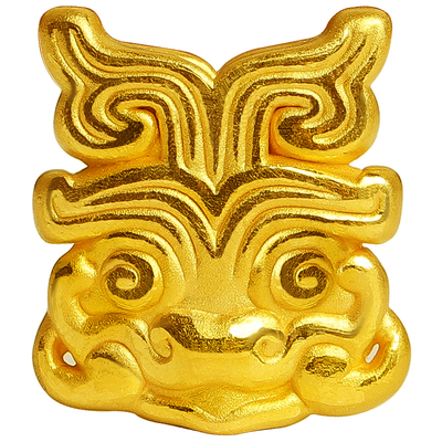 饕餮背云转运珠硬足金999手链