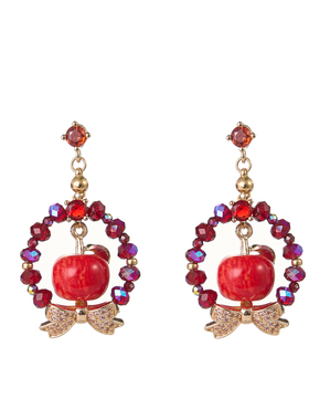 水晶珐琅耳环S925银针小众轻奢