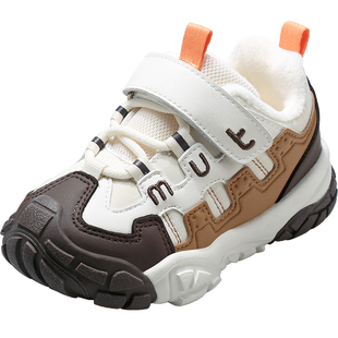 牧童运动鞋男童冬季加绒保暖幼童鞋儿童户外登山鞋轻便减震女童鞋