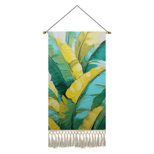 现代简约挂毯家大业大芭蕉叶玄关装饰画客厅走廊过道挂画布艺定制