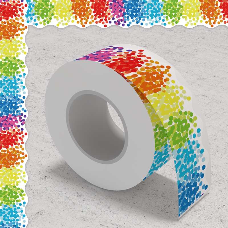 CM2207007 边框贴纸 公告栏贴纸 黑板贴纸 七彩圆点边框贴纸