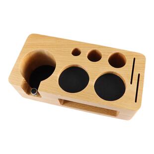 胡桃木咖啡压粉底座套装压粉锤布粉器咖啡压粉器支架装饰收纳工具