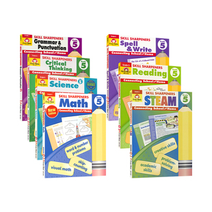 【自营】Evan-Moor Skill Sharpeners Grade 5 美国加州技能铅笔刀小学五年级练习册Reading Math 英语教辅 英文原版进口图书