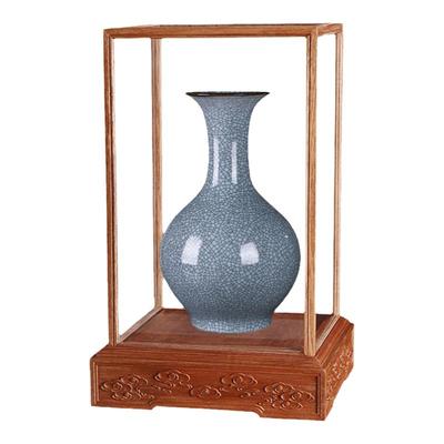 雅道湖南雕花红木定做玻璃防尘罩