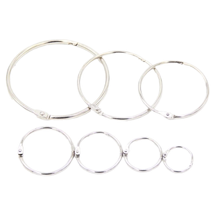 100个活页圈铁环扣装订圈相册装订卡圈线圈环铁圈书圈活页环卡片本子打孔环扣圈圆形金属文件小号扣环圈开口