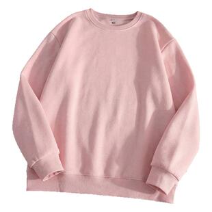 班尼路S&K粉色圆领卫衣外套女款2026春秋新款小个子胖mm大码上衣H