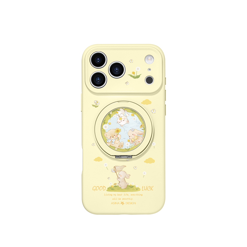 黄花园动物适用iPhone17Promax手机壳新款苹果16Pro磁吸带支架套Bo3液态硅胶支点ip15高级网红14可爱13pm全包