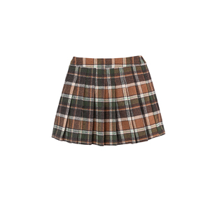 LEOHAPPY女童半身裙冬装羊毛混纺儿童裙子百褶裙中大童百搭格子裙