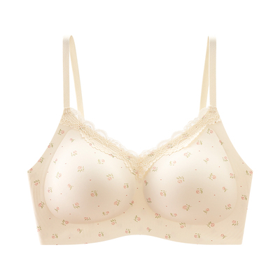 法式碎花内衣女小胸聚拢