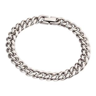 磨圆古巴手链高级感小众简单大方钛钢男士手镯男款个性男生配饰