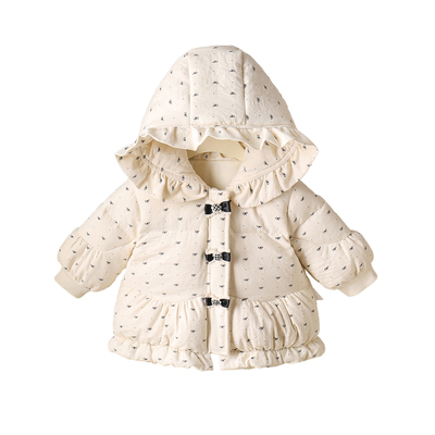 女宝宝羽绒服外套小月龄碎花公主风上衣外出服婴幼儿保暖冬装
