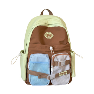日系ins风可爱休闲书包女生 初中高中学生双肩包上学通勤旅行背包