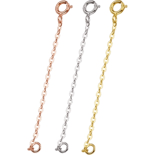 潮宏基18k金项链加长链尾链玫瑰金彩金配链延长链三色礼物送礼L