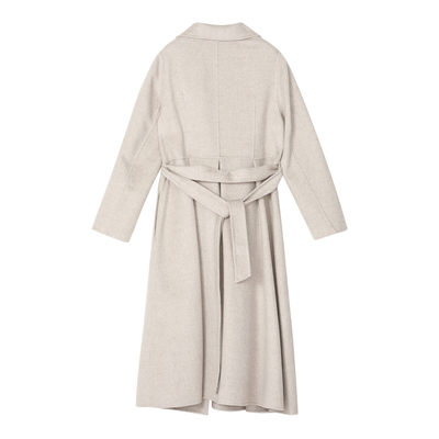 【高端系列】谜底2022秋款西装领双排扣宽松呢子大衣女223GD1195