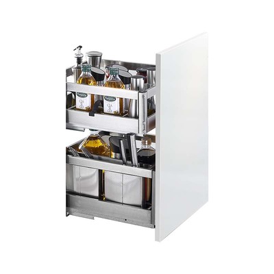 悍高橱柜拉篮双层304不锈钢抽屉