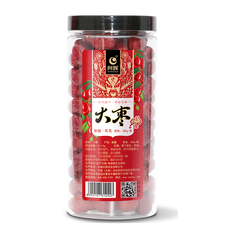 买1送1〗向辉大枣280克/瓶 正品正宗新疆若羌枣冬枣皮薄肉厚泡水