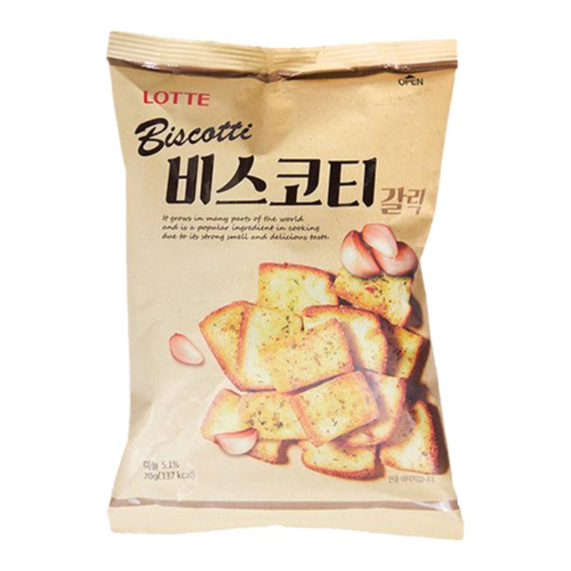 乐天蒜香面包干酥脆美味韩国包邮
