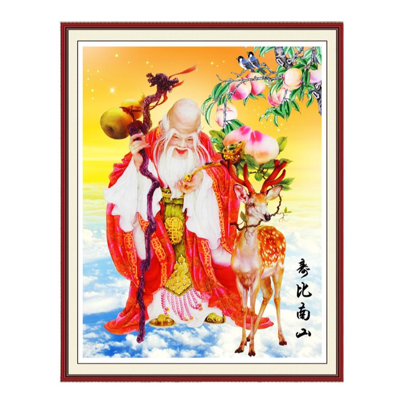 寿比南山钻石画方钻满贴钻十字绣