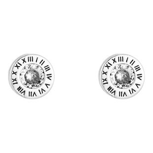 KREAM 纯银 做旧罗马数字锆石耳钉男嘻哈女同款小众设计感耳环