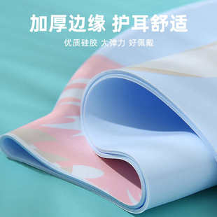 泳帽女防水不勒头加大时尚 大头围护耳专业硅胶女士游泳帽泳镜套装