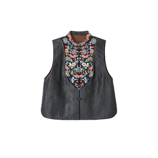 宫小妍【香云纱·清舟已过】刺绣新中式中国风马甲6011221