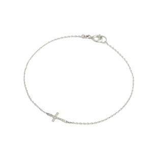 agete/阿卡朵 十字架钻石925银手链