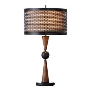 纽约下城公园进口史蒂芬北欧中古样式掐腰樱桃木台灯客厅床头