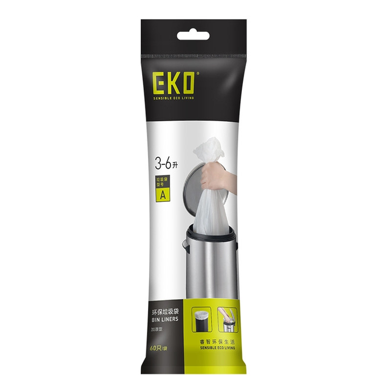 EKO家用加厚垃圾袋大号手提式厨房特厚环保塑料免撕抽绳大容量