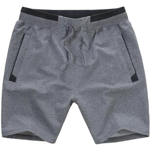 男纯棉运动短裤夏季新款跑步健身中裤全棉休闲居家五分弹力训练裤