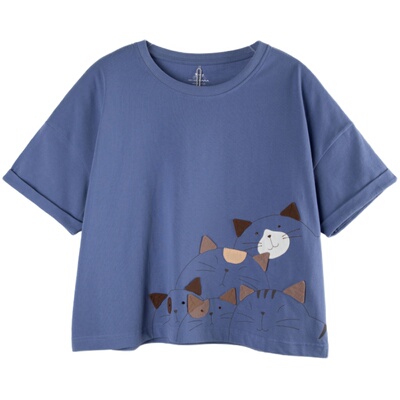 卡拉猫短袖夏季t恤百搭可爱粉色