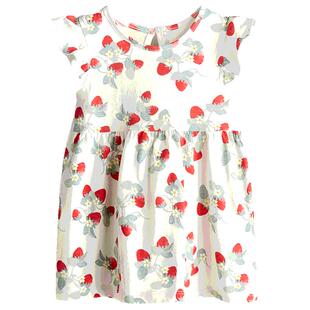 HM童装女婴连衣裙春季时尚舒适休闲印花圆领飞袖公主裙1265912