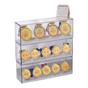 奖牌收纳展示架马拉松荣誉纪念牌桌面收纳盒防尘置物架乐高收藏盒