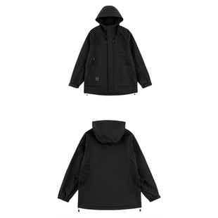 黑劲大码男装连帽防风抗寒棉衣冬季新款肥佬男户外保暖锁温棉服