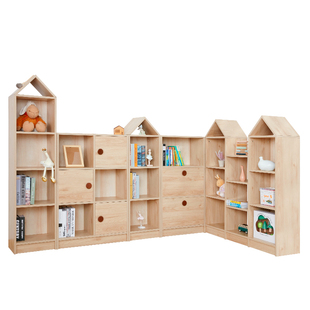 拉特丽儿童实木书架置物架落地简约客厅多层儿童大收纳储物多功能