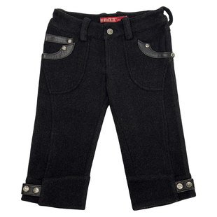 冬季超厚呢料抗冻千禧蒸汽朋克机能复古机能低腰七分裤靴裤马裤女