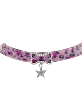 ZRZO粉色豹纹星星choker