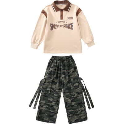 儿童街舞潮服嘻哈风穿搭上衣美式