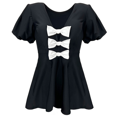 显瘦保守新款小香风女温泉游泳衣