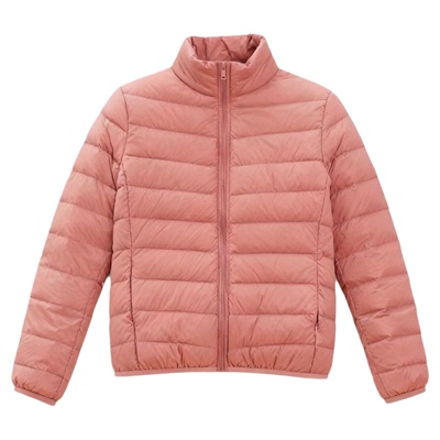 新款新国标90白鸭绒羽绒服女士纯色立领简约轻薄外套时尚短款棉服