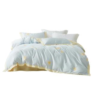 罗莱家纺四件套全棉纯棉被罩宿舍被套床单三件套1.8m双人床小清新