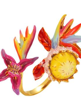 JuicyGrape珐琅戒指开口可调节