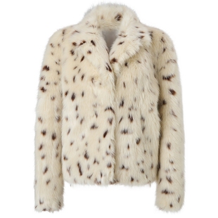 【奥莱】MAXRIENY复古豹纹环保皮草外套女