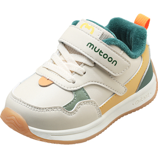 牧童儿童机能鞋男童2025秋冬新款小童运动软底学步鞋女宝宝鞋加绒