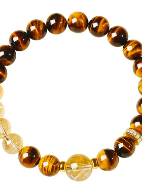 宫里上新天然正品黄虎眼石手链