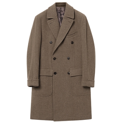 JDV商场同款卡其男士绵羊毛大衣