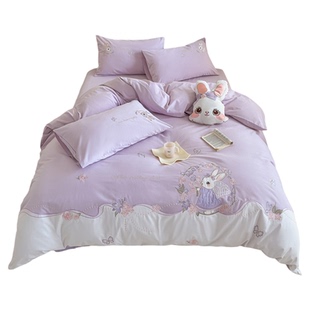 加厚床单被套儿童卡通全棉三件套女孩公主纯棉磨毛四件套1.5床笠