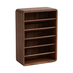 黑胡桃木口红收纳盒梳妆台桌面化妆品唇釉粉饼化妆刷大容量置物架