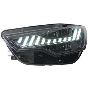 适用12-15奥迪A6L改装大灯总成升级A7款全led流光转向一抹蓝大灯