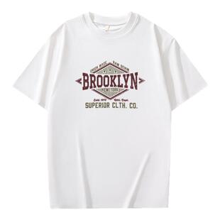 简木迹夏季美式重磅纯棉短袖T恤男款高街潮牌百搭宽松半袖上衣男